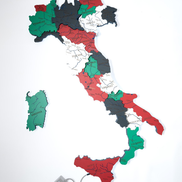 Laser-Cut Handcrafted Wooden Map